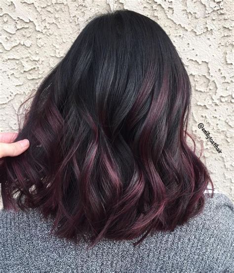 black ombre silver hair|black and burgundy ombre hair.